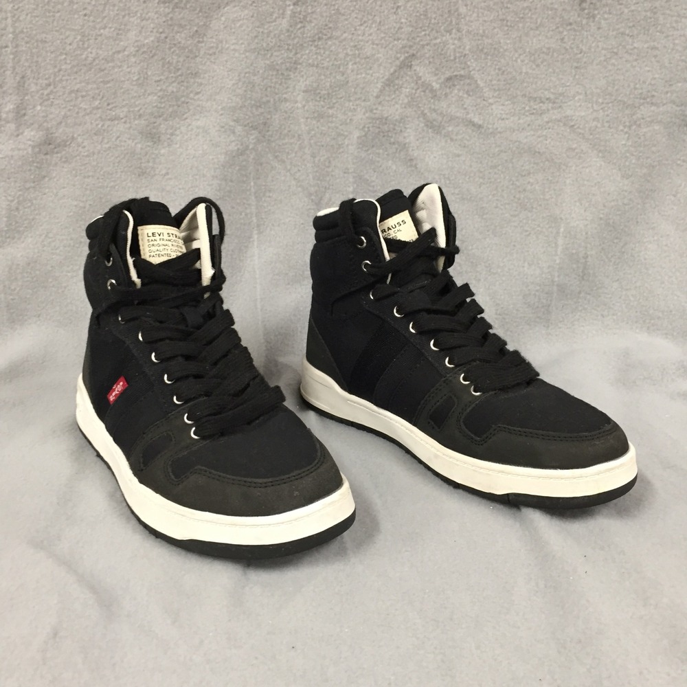 Levis Womens Black Textile High Top Sneakers Size 7‎ 52028401A1